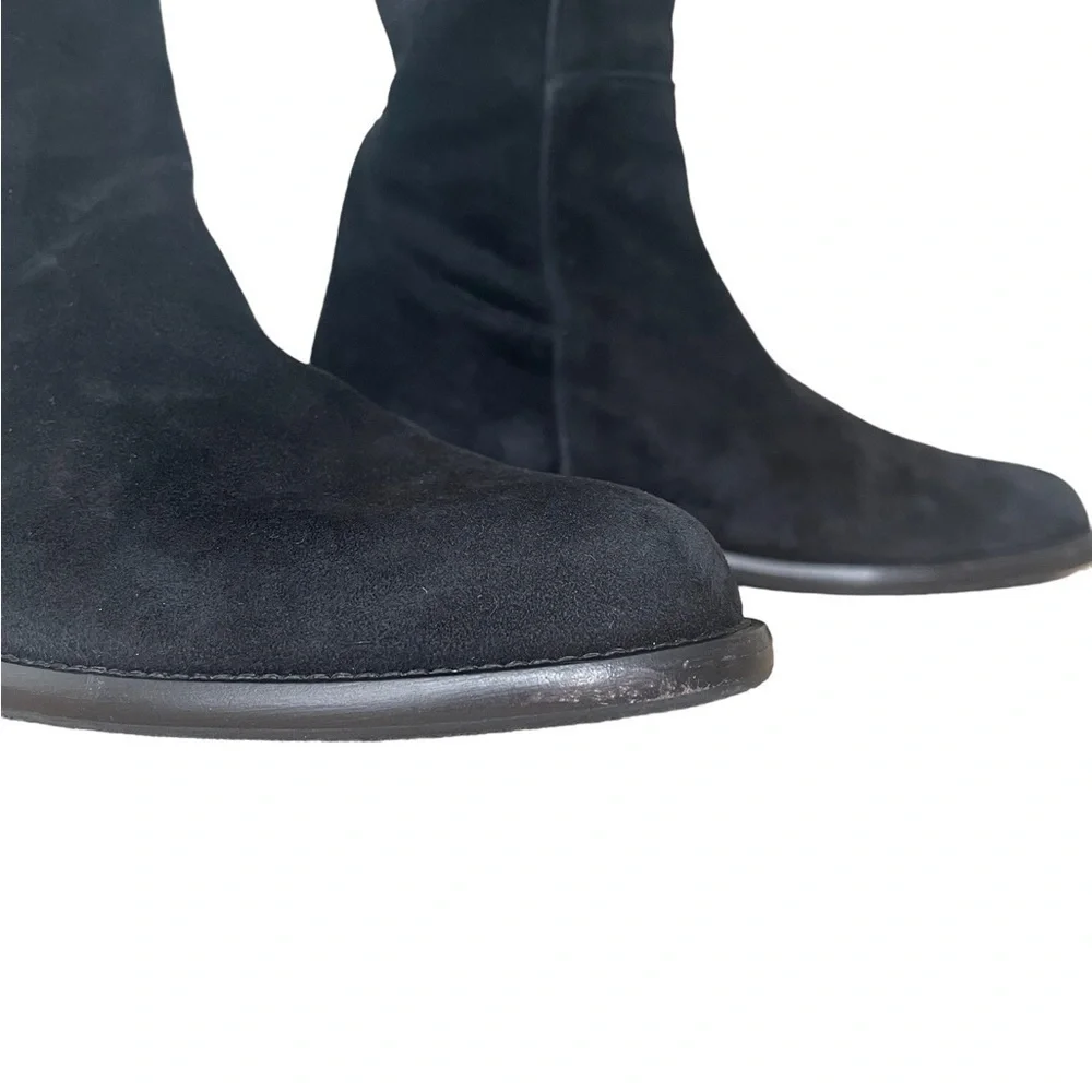 Ann Mashburn Suede Knee-High Pull on Boots in Black
